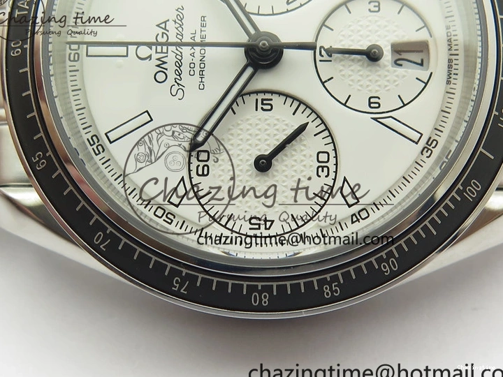 0207 Elegant Speedmaster Racing Master SS HRF 1:1 Best Edition White Dial on SS Bracelet A 7864